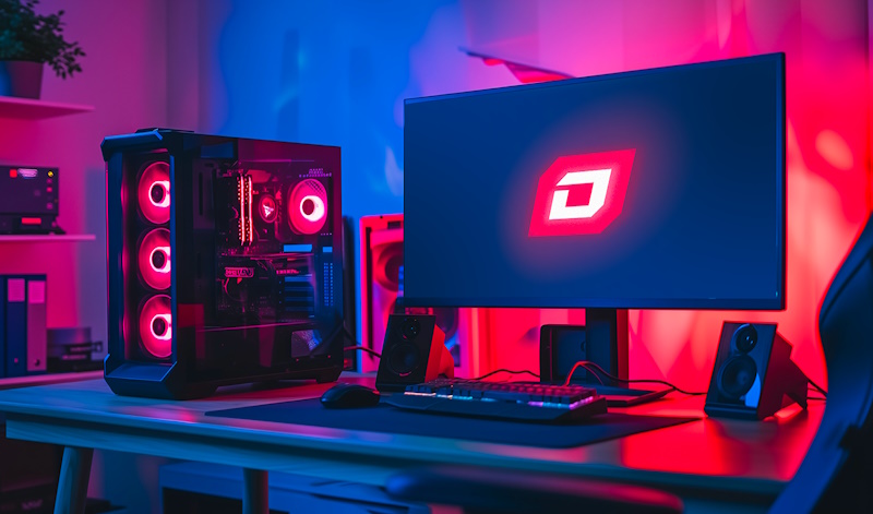 OCCT stability testing on a gaming PC with red-lit hardware